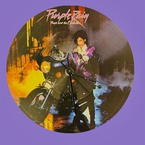Prince Purple Rain Vinyl Wall Clock